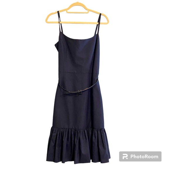 NWT Kate Spade Talitha Midnight Blue Spaghetti Strap Ruffle Hem Dress Si… - Picture 2 of 12